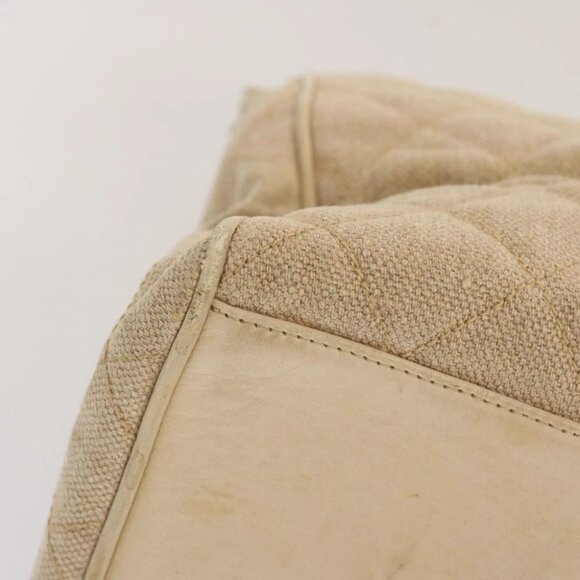 CHANEL Tote Bag Canvas Beige CC Auth 69969 - Picture 13 of 16